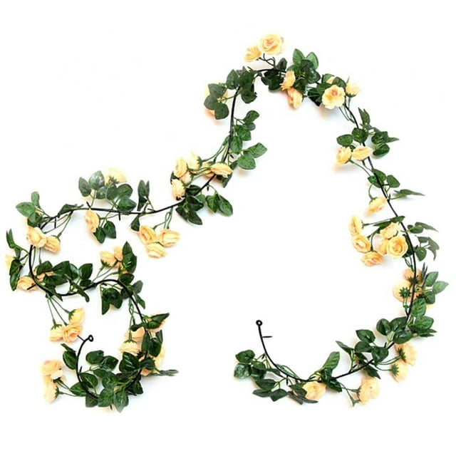 6FT Artificial Eucalyptus Flower Garland, 69 Head Rose Flowers Vines ...