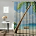thumbnail image 2 of Patifu Palm Tree Beach Bathroom Décor Set with Hooks Graphic Print Polyester Fabric Fashion Shower Curtain Waterproof Chic Modern Bathroom Decor - 100% Polyester Fiber 69"x72, 2 of 7