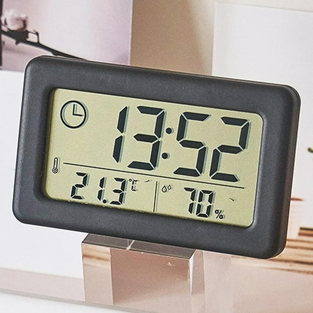 Reloj de pared digital temperatura LCD montada en Monitor de humedad para decoracion de habitacion de dormitorio hogar negro Sunnimix Reloj de pared digital Walmart en linea