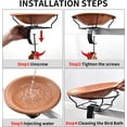 Bird Bath Deck Mounted 12 Inches, Deck Adjustable Steel Clamp 3.5 ...