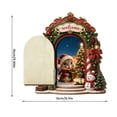 thumbnail image 3 of Christmas Wooden Elf Door Ornament with WELCOME Sign, Miniature Magical Fairy Door for Holiday Wall Shelf Decor and Festive Interior Craft, 3 of 6