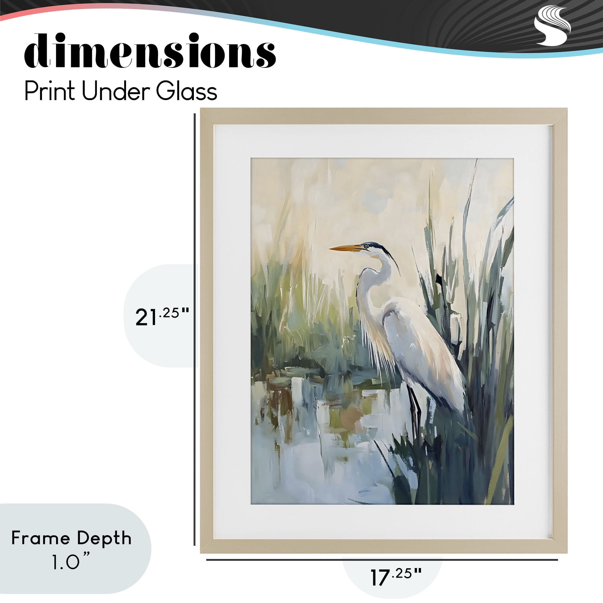 Stupell Industries King Of The Marsh Birch Framed Print Under Glass, design by Creative Studio