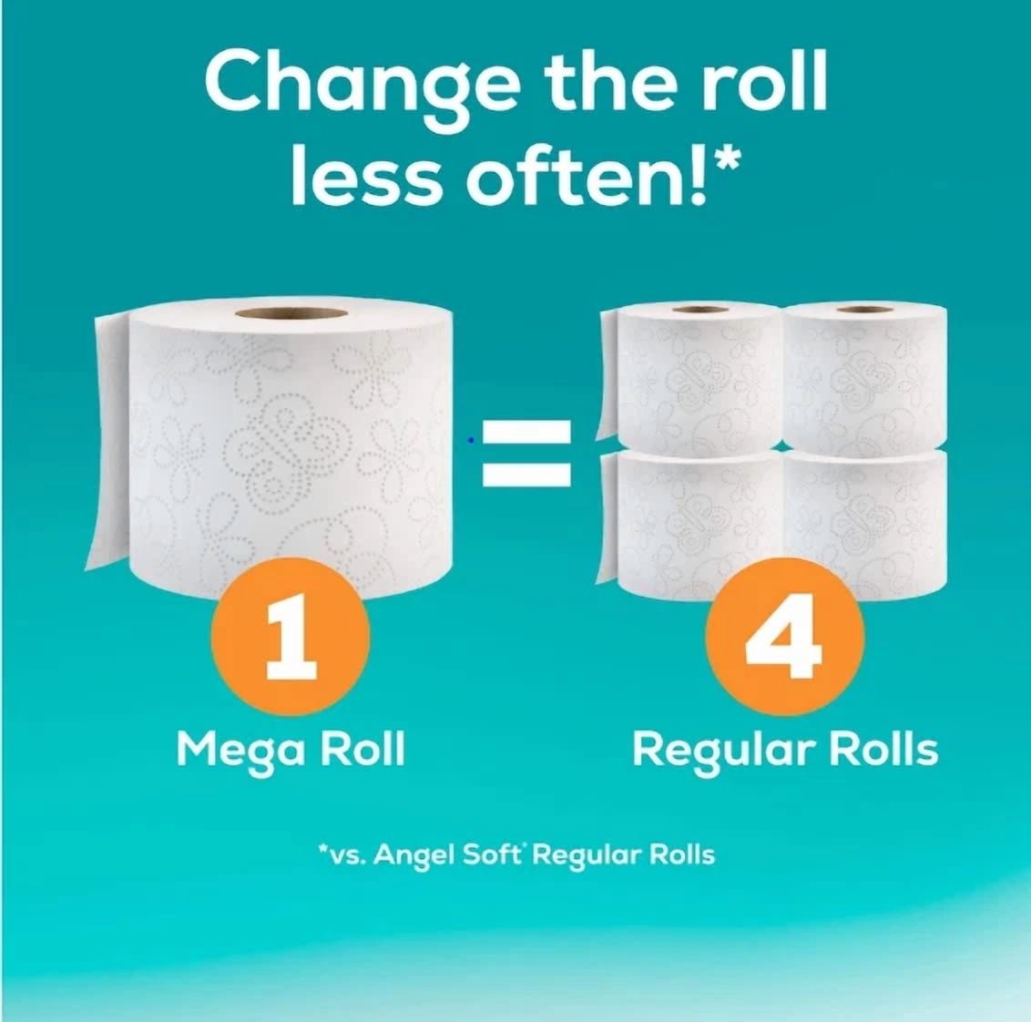 Angel Soft 2-Ply Toilet Paper, 9 Mega Rolls