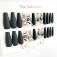 thumbnail image 3 of Halloween Party Matte Coffin Press-On Nails With Rhinestones By The Nail House NH - 24 Pieces, 3 of 3