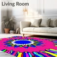 thumbnail image 2 of ODIKA 8'x10' Machine Washable Non-Slip Area Rug, Kaleidoscope Burst with Radiating Multicolor Fragments High Traffic Rug with Pad, Pink, 576983, 2 of 8