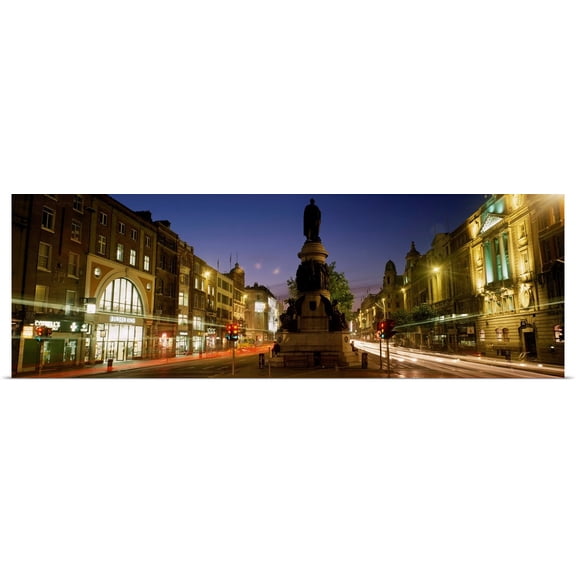 Great BIG Canvas | Rolled The Irish Image Collection Poster Print entitled Statue Of A Man On A Pedestal On O'Connell Street, Dublin, Republic Of