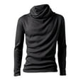 thumbnail image 3 of Xcmzpl Casual Turtleneck Sweaters for Mens Knitted Thermal Long Sleeve Long Length Pullover Vintage Cowl Neck Jumper Tops, 3 of 10