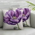 thumbnail image 3 of Pratyus Purple Flower Pillow Cases with Zipper Closure Home Decor for Living Room Bedroom Cushion Outdoor Use - Short Plush Material - 1PC 18x18in, 3 of 5