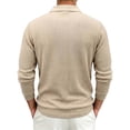 thumbnail image 4 of Aimik Polo Shirts for Men Long Sleeve Ribbed Texture Button Placket Casual Solid Shirts Fall Winter Lightweight Cozy Collared Tops, 4 of 6