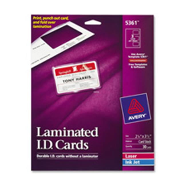 Avery Laminated Laser Inkjet Id Cards