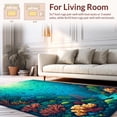 thumbnail image 2 of ODIKA 8'x10' Machine Washable Non-Slip Area Rug, Underwater Reef Abstract Coral and Oceanic Design High Traffic Rug, Blue, 196761, 2 of 7