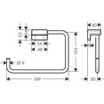 thumbnail image 3 of Hansgrohe AddStoris 7-inch Towel Ring in Chrome, 41754000, 3 of 5
