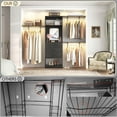 thumbnail image 3 of Homieasy 96" Closet System with 3 Hanging rods and Shelves, Sturdy Clothing Wardrobe with 4 Drawers & Mirror, Black, 3 of 7