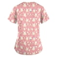 thumbnail image 5 of OIOLOYJM Womens Easter Scrub Tops 2026 Cute Stretchy Bunny Eggs Graphic Tops Short Sleeve V Neck Shirt Loose Fit Plus Size T Shirts with 2 Pockets Watermelon Red 4XL, 5 of 5