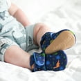 thumbnail image 2 of Dotty Fish Soft Cotton Baby Booties - Non-Slip, Warm Fleece Lined - Dinosaurs, 6-12 Months, 2 of 6