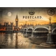 thumbnail image 2 of Frank, Assaf 24x19 White Modern Wood Framed Museum Art Print Titled - Westminster bridge and Big Ben from Thames promenade, London, UK, 2 of 4