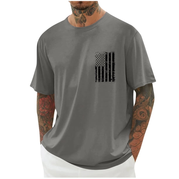 Tops para hombre, blusas y camisas de cuello redondo y manga corta para hombre, blusas casuales de cuello redondo con estampado de moda para hombre, blusas de cuello redondo y manga corta, camisas par