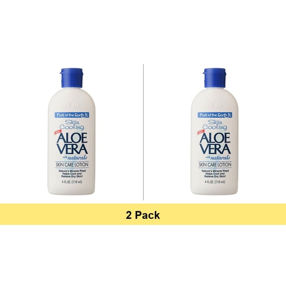 Fruit Of The Earth Aloe Vera Skin Care Lotion, 4 fl oz - 2 Pack