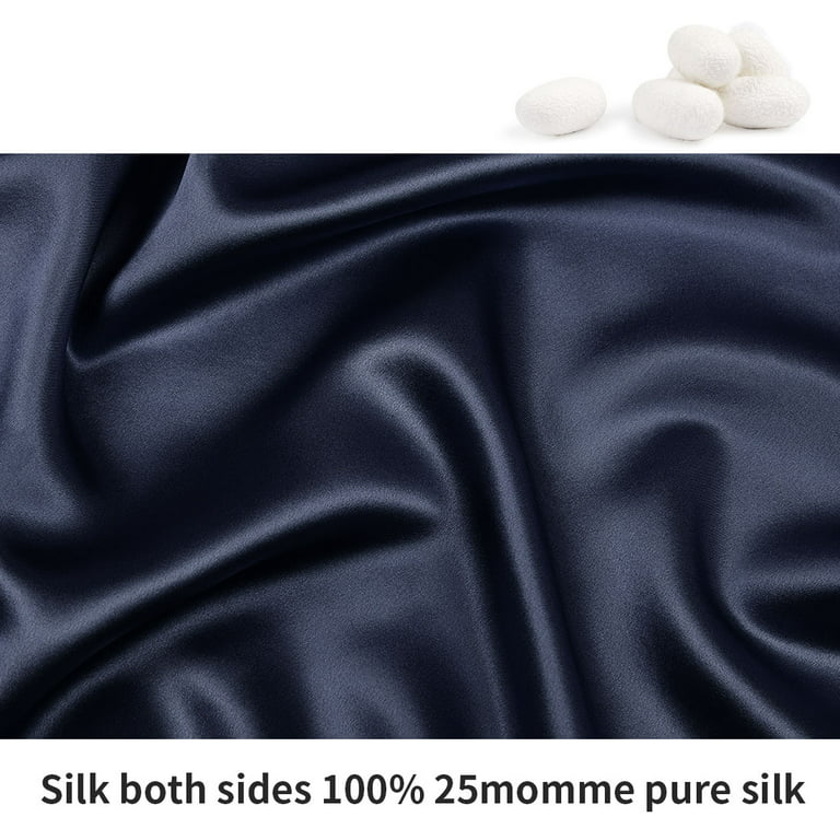 Unique Bargains Mulberry Silk Pillowcase for Skin 25 Momme Navy