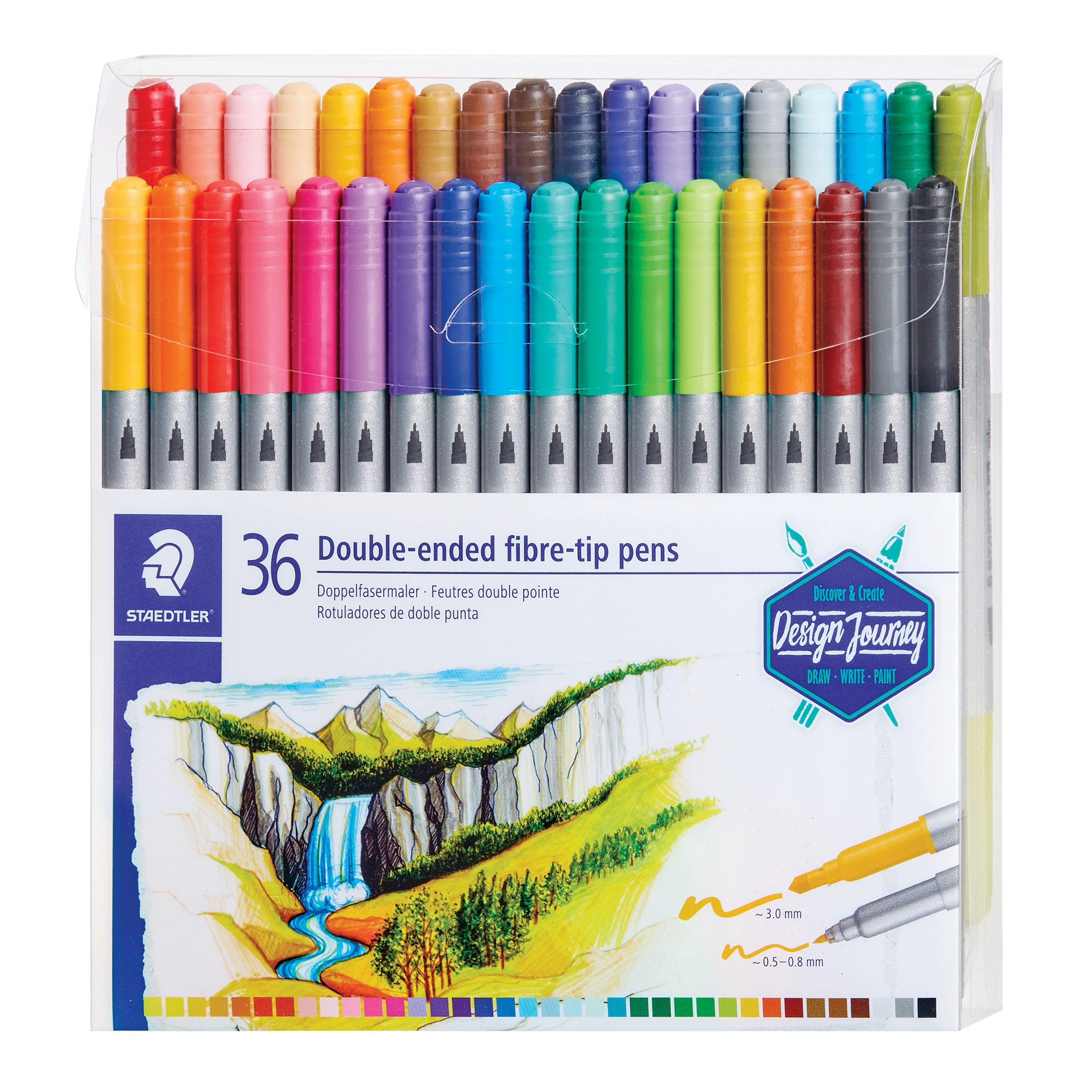 Staedtler marqueurs feutre a double pointe 36 pièces Ensemble de 36