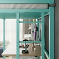 thumbnail image 4 of Amolife Twin Size Heavy Duty Metal Loft Bed with Removable Ladder & Full-Length Guardrail, Apple Green, 4 of 10
