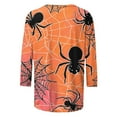 thumbnail image 4 of Sriper Halloween Themed 3/4 Sleeve Trendy Tops Women's Going Out Tees Loose Fit Pullover Basic Shirts Ladies Tops & Blouses Seasonal Orange 4X, 4 of 5