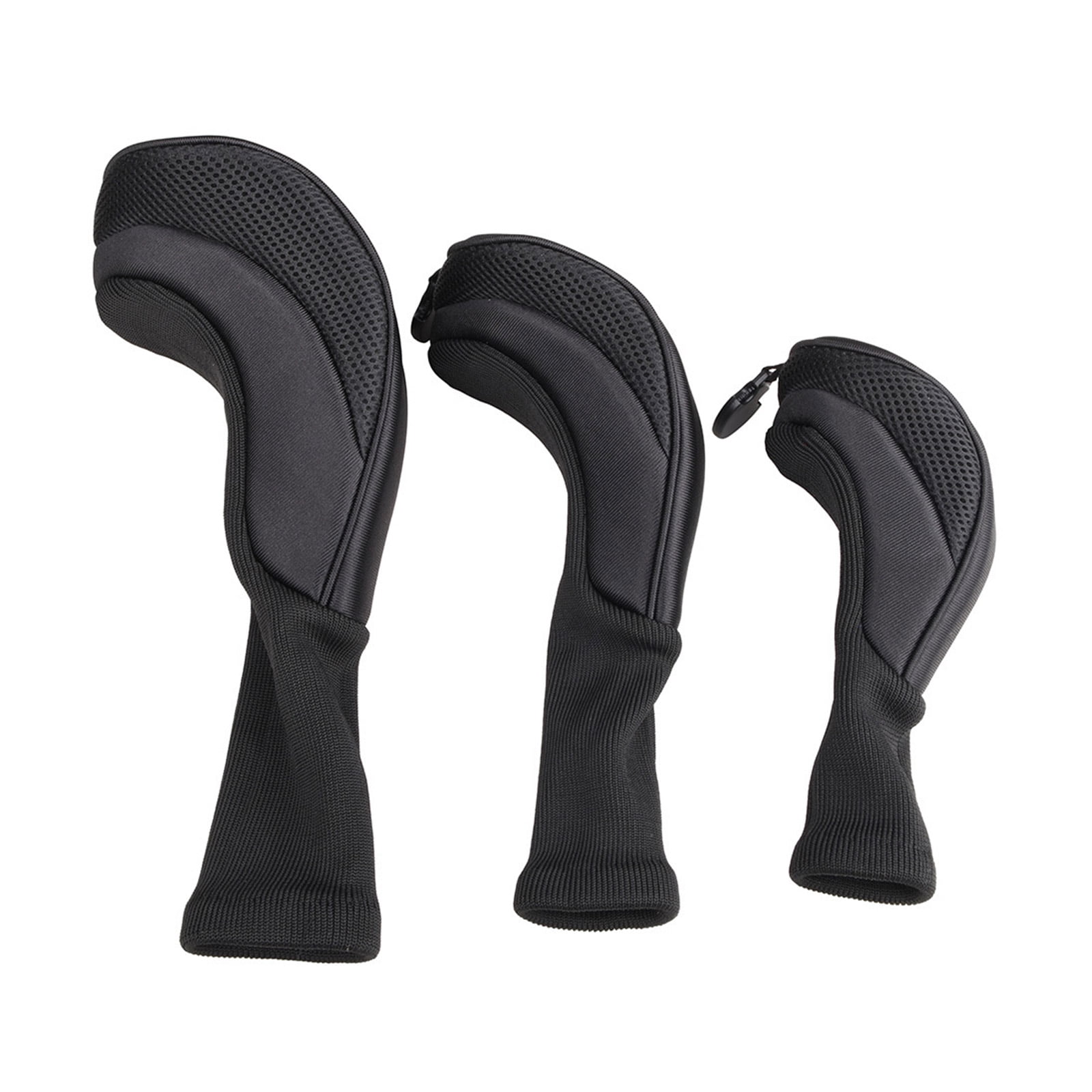 NEXAVKPR 3Pcs Long Neck Mesh for Head Covers for Fairway Woods Driver Hybrids, Golf Club Headcovers Set with Interchangeable No.