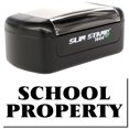 thumbnail image 1 of Slim Pre-Inked School Property Stamp, Slim 1444, Ultra Slim Design, Impression Size 1/2" by 1-3/4", Up to 25,000 Impressions - Black Ink, 1 of 10