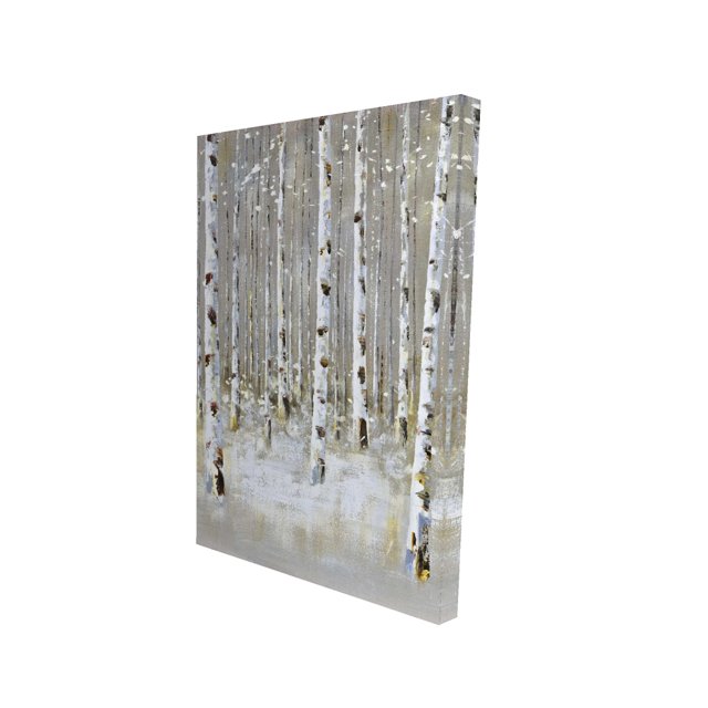 Birch forest by winter - 24"x36" canvas - Print on demand