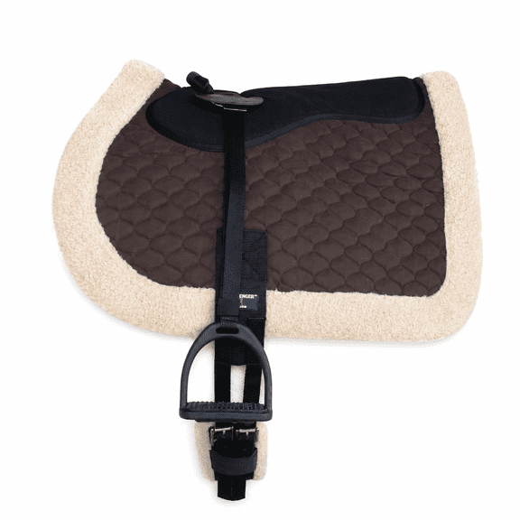 Horse Quilted Bareback PAD Neoprene Fleece Fur Tack Black Trail Riding 72F47BR