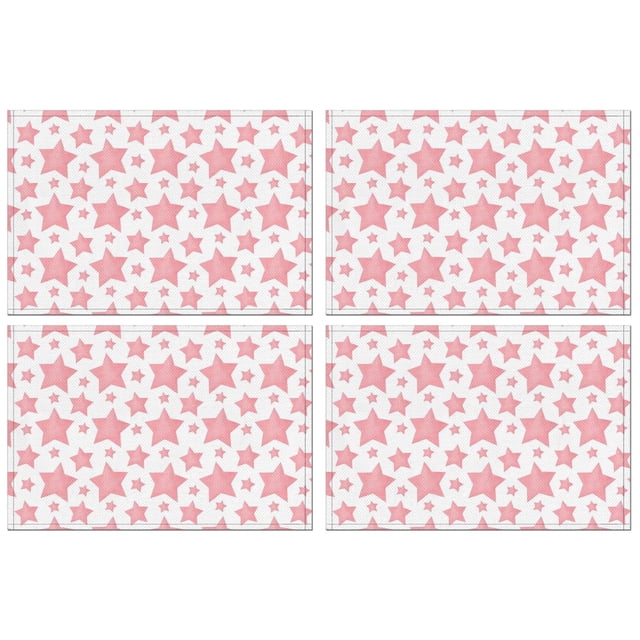 Ensemble de 4 Napperons Vichy Rouge pour Fêtes et Décorations de Table de Noël - Étoiles