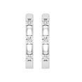 thumbnail image 4 of Dazzlingrock Collection Round Lab Grown White Diamond Station 3 Stone Hoop Earrings for Women (0.10 ctw, Color H-I, Clarity SI2) in 18K White Gold, 4 of 6