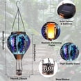 thumbnail image 3 of Butterfly Flower Solar Hot Air Balloon Lantern with Flame, Glass Balloon Lantern Outdoor Waterproof Lights, Hanging Solar Lights for Outside Garden Patio Porch Tree Yard, 3 of 6