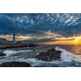thumbnail image 2 of Haney, Chuck 32x23 Gold Ornate Wood Framed with Double Matting Museum Art Print Titled - Sunrise at Portland Head Lighthouse in Portland-Maine-USA, 2 of 4