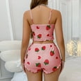 thumbnail image 6 of Cute Pajamas for Women Strawberry Print PJ Set Crop Cami Tops and Shorts Set 2 Piece Lounge Sets Light pink XL, 6 of 6