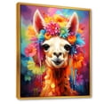 thumbnail image 2 of Designart "Pop Art Alpaca Wool Elegance I" Animals Framed Wall Art - Traditional Pink Alpaca Entryway Framed Wall Art, 2 of 6
