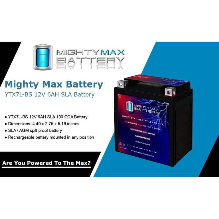 Motorcycle 12V 6Ah YTX7L-BS Battery for Honda CBR250R, CRF230F
