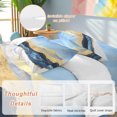 thumbnail image 2 of Abstract Ocean Waves Duvet Cover Set Full Size, Gradient Gold Blue Mountain Art 4 Piece Soft Microfiber Bedding Set with 1 Duvet Cover, 1 Flat Sheet, 2 Pillowcases, 2 of 9