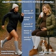 thumbnail image 5 of 6 Pairs Compression Socks, 20-30 mmHg Knee High Compression Socks, Nylon Unisex Compreeion Sport Sock for Running, Nursing, Athletic Hiking(L/XL), Combination C, 5 of 6
