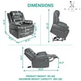 thumbnail image 4 of Whitney Deluxe Adjustable Power Lift Recliner Chair for Elderly, Faux Leather Electric Recliner, Split-Back Chair Gray, 4 of 7