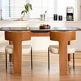 thumbnail image 6 of GrandNoor Beige Dining Chairs Set of 2,Faux Leather Dining Chairs with Soft Cushion,Comfortable Upholstered Armless Dining Room Chairs with Curved Plywood Back, 6 of 8