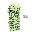 thumbnail image 3 of Guirnalda colgante de flores artificiales de violeta con orquídeas de seda, arreglo floral decorativo reutilizable para bodas, eventos, decoración del hogar y jardín., 3 of 6