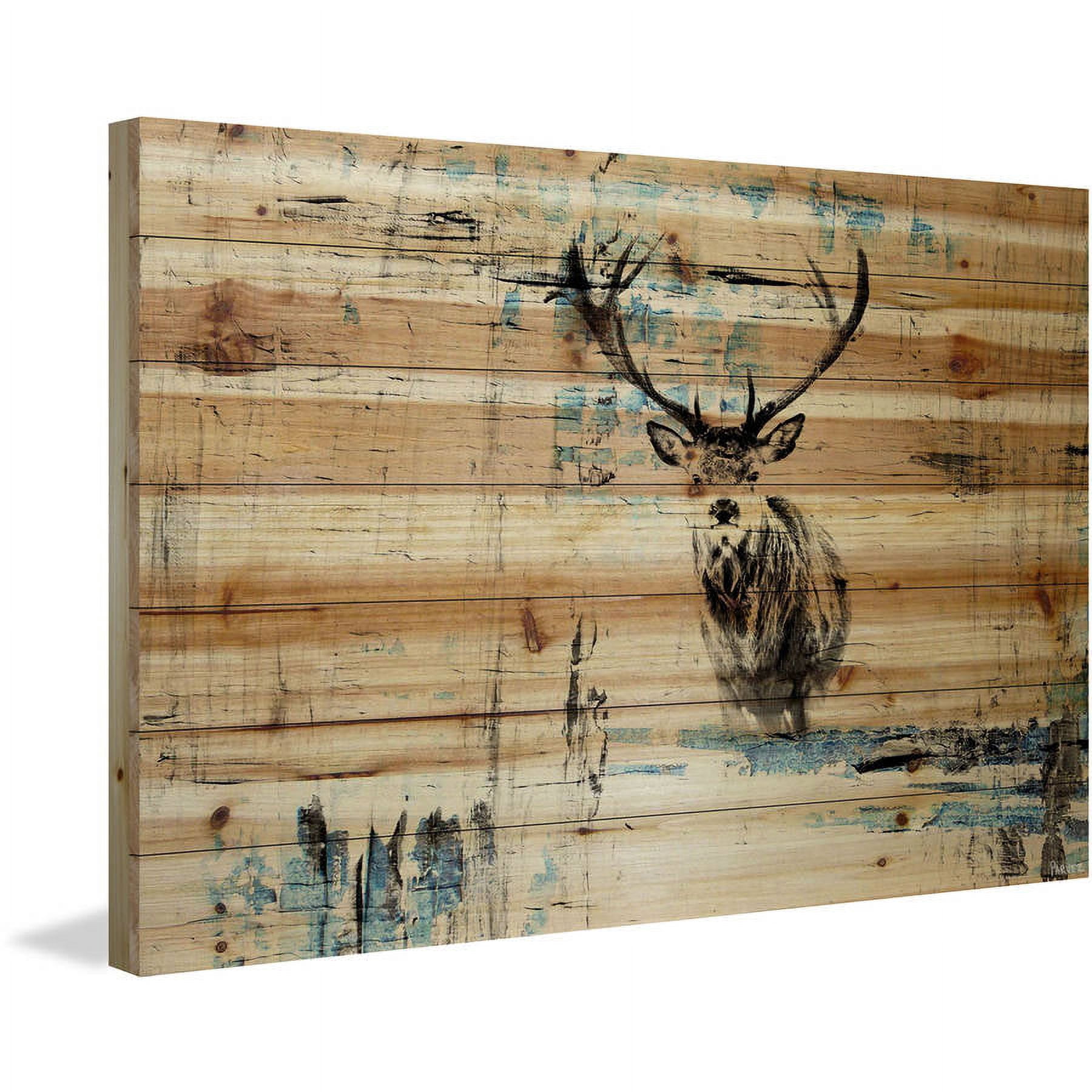 "Looking for the Herd" Painting Print on Natural Pine Wood
