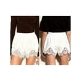 thumbnail image 2 of LMLYSoH Women's Mini Shorts Lace Patchwork Drawstring Elastic Waist Casual Summer Lounge Shorts, 2 of 9