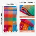 thumbnail image 6 of REDESS Winter Scarf for Women Soft Plaid Pattern Cozy Warm Tassel Blanket Shawl Wrap,Plaid Red, 6 of 7