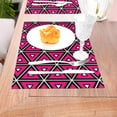 thumbnail image 5 of ZNDUO Placemats, 6 PCS Heat Resistant Stain Resistant Woven PVC Insulation Placemats, Durable Washable Elegant Table Mats for Dining-Pink Triangle Geometry, 18"x12", 5 of 6