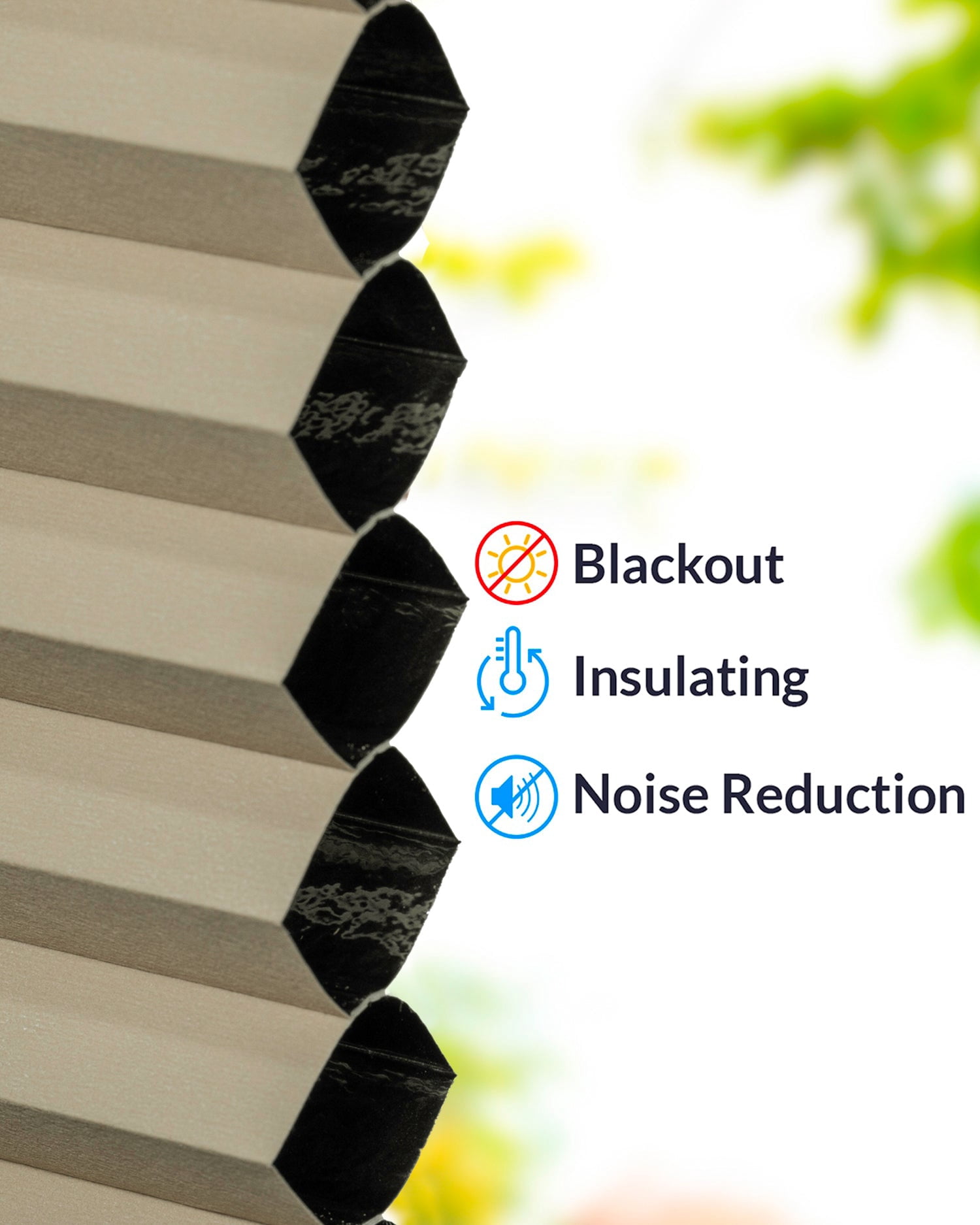 Chicology Cordless Top Down Bottom Up Blackout Cellular Shade Khaki Grey 68.5 in. W x 48 in. L