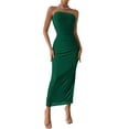thumbnail image 1 of Vestido PRETTYGARDEN Maxi Tubo Strapless Verde Talle S, 1 of 7