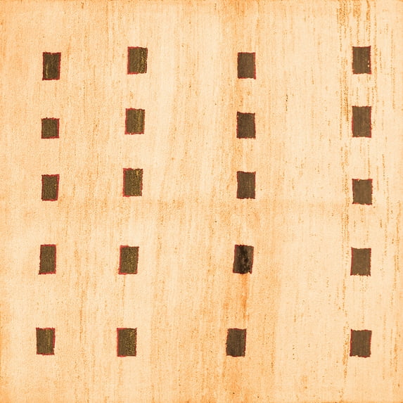 Ahgly Company Indoor Square Solid Orange Modern Area Rugs, 5' Square