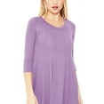 thumbnail image 4 of Women's Plus Size Round Neck 3/4 Sleeves Solid A-Line Midi Dress, 4 of 4